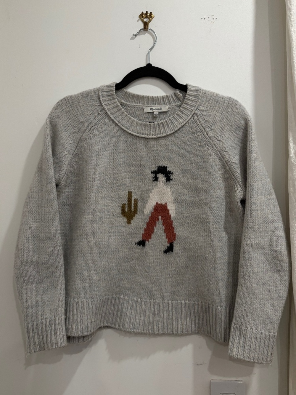 Madewell Women’s Light Grey Western Knit Sweater (Size S)
